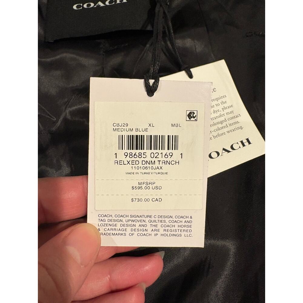 Coach Denim Trench NWT - Picture 10 of 12